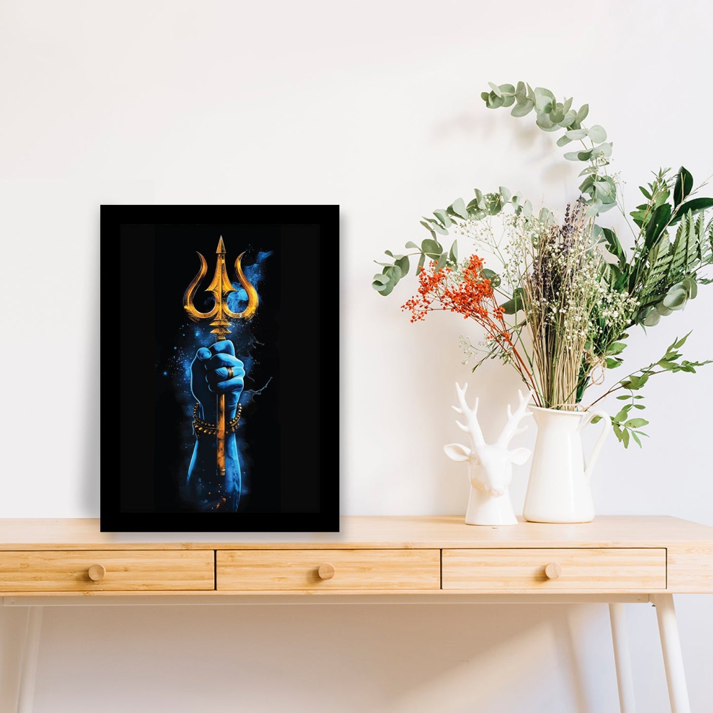 Sacred Trishul of Shiv Shakti Wall Art & Photo Frame