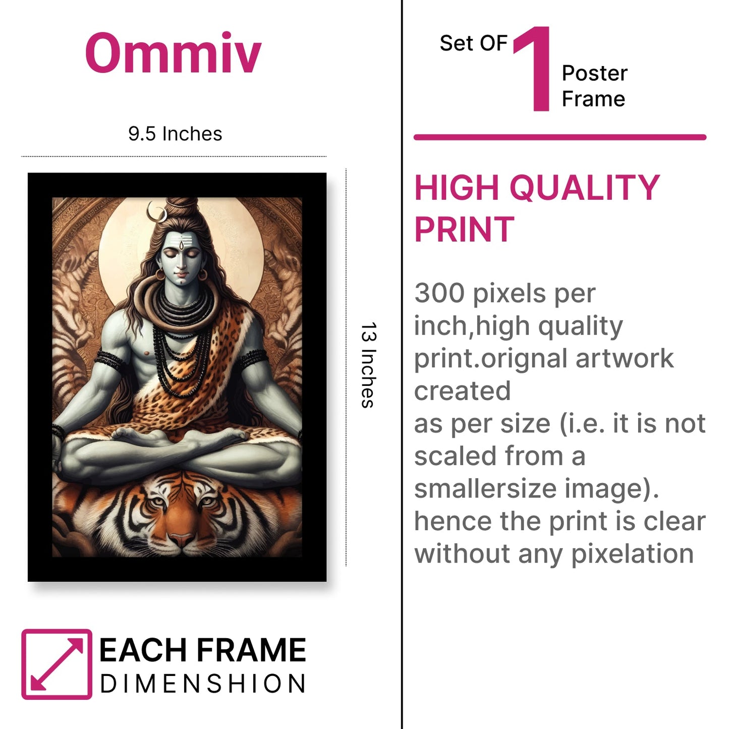 Mahadev Meditative Photo Frame & Wall Art