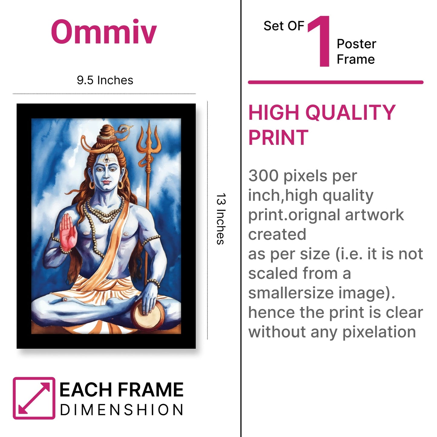Mahadev Blessings Photo Frame & Wall Art