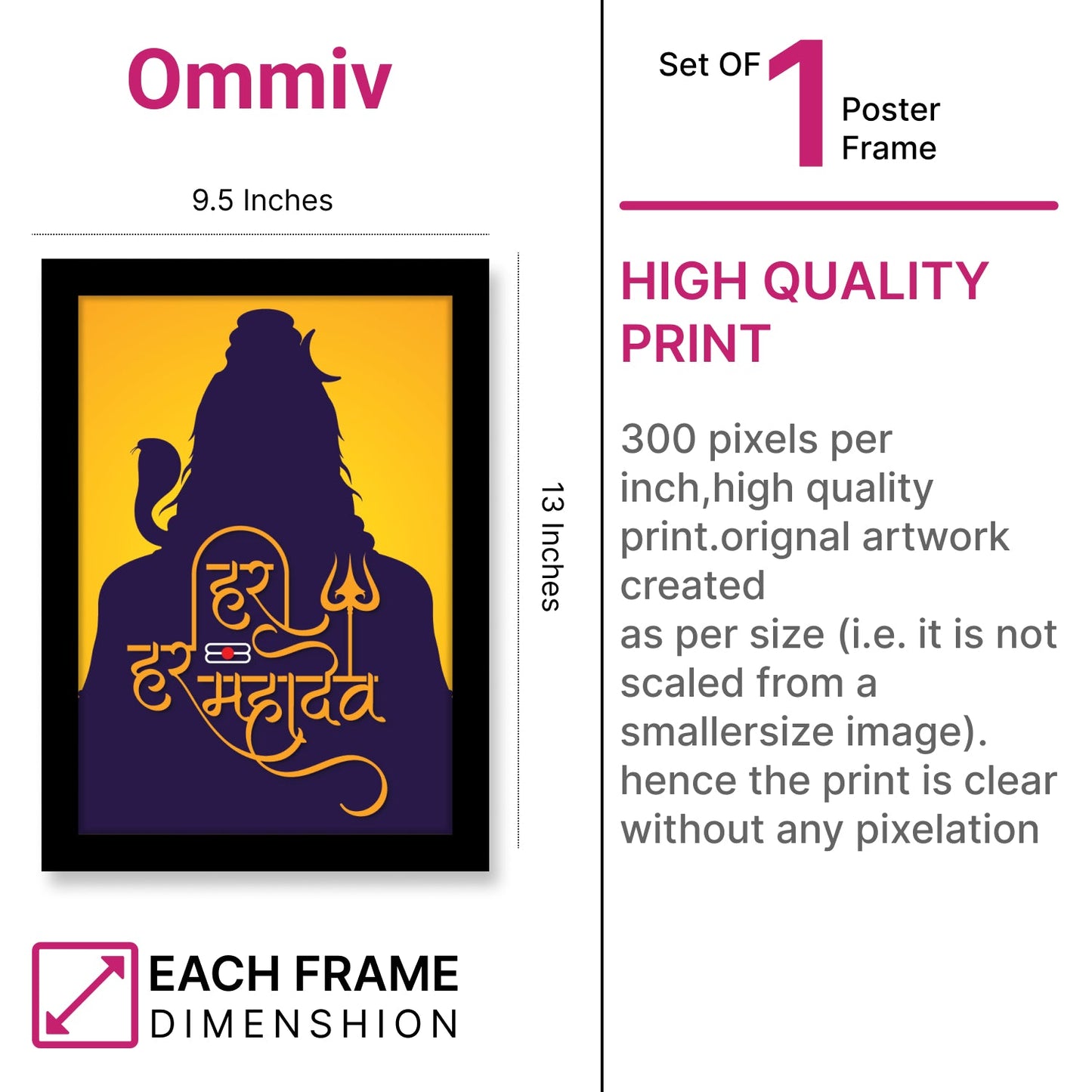 Har Har Mahadev Photo Frame