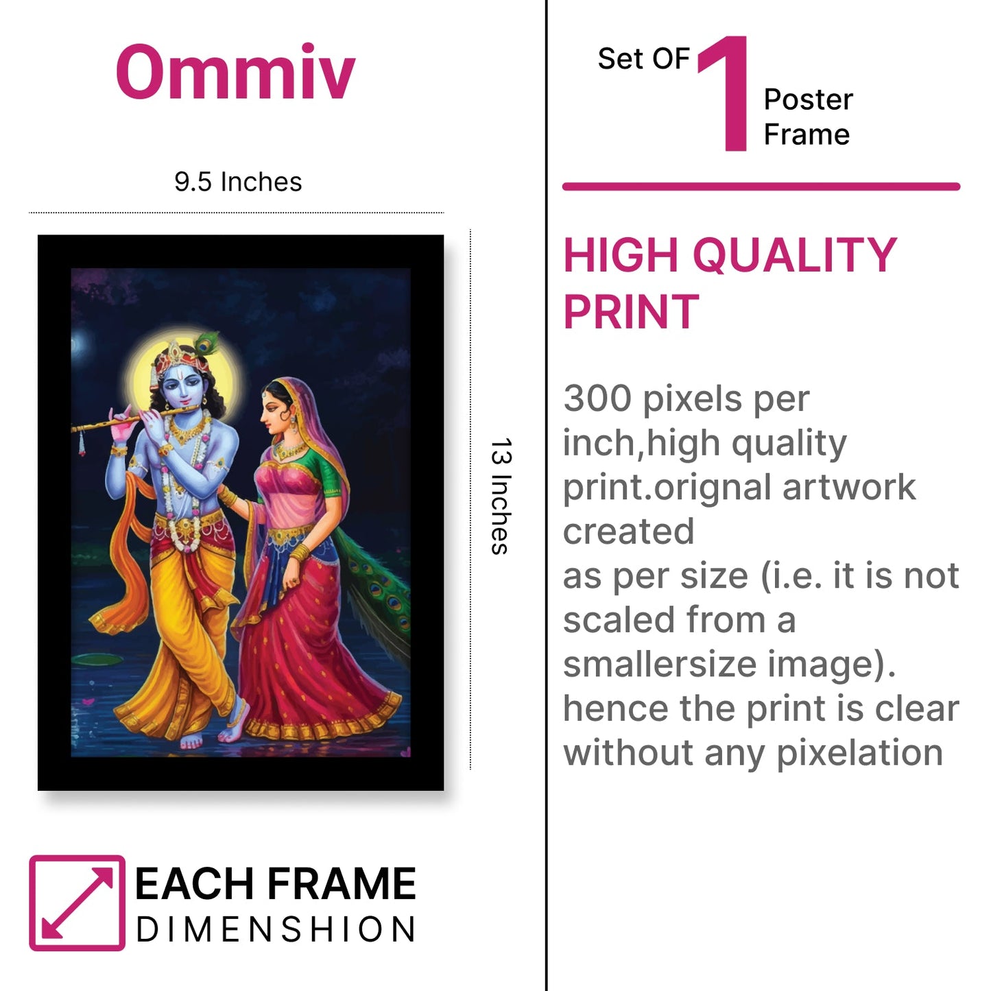 Radha Krishna Photo Frame & Wall Art