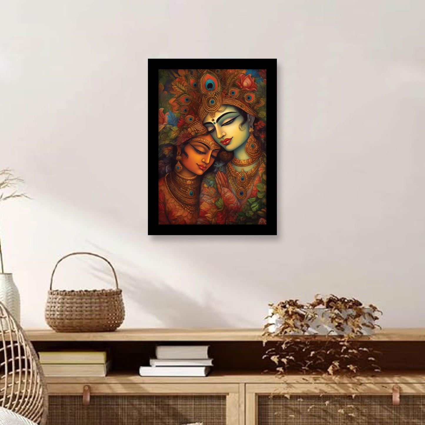 Radha Krishna Colorful Wall Framed & Art