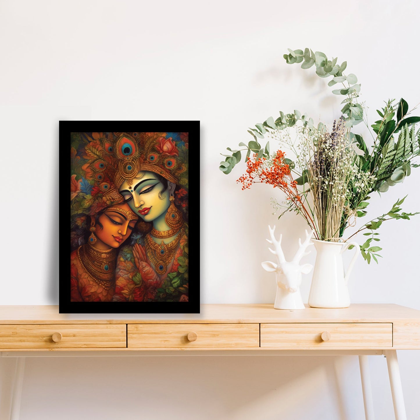 Radha Krishna Colorful Wall Framed & Art
