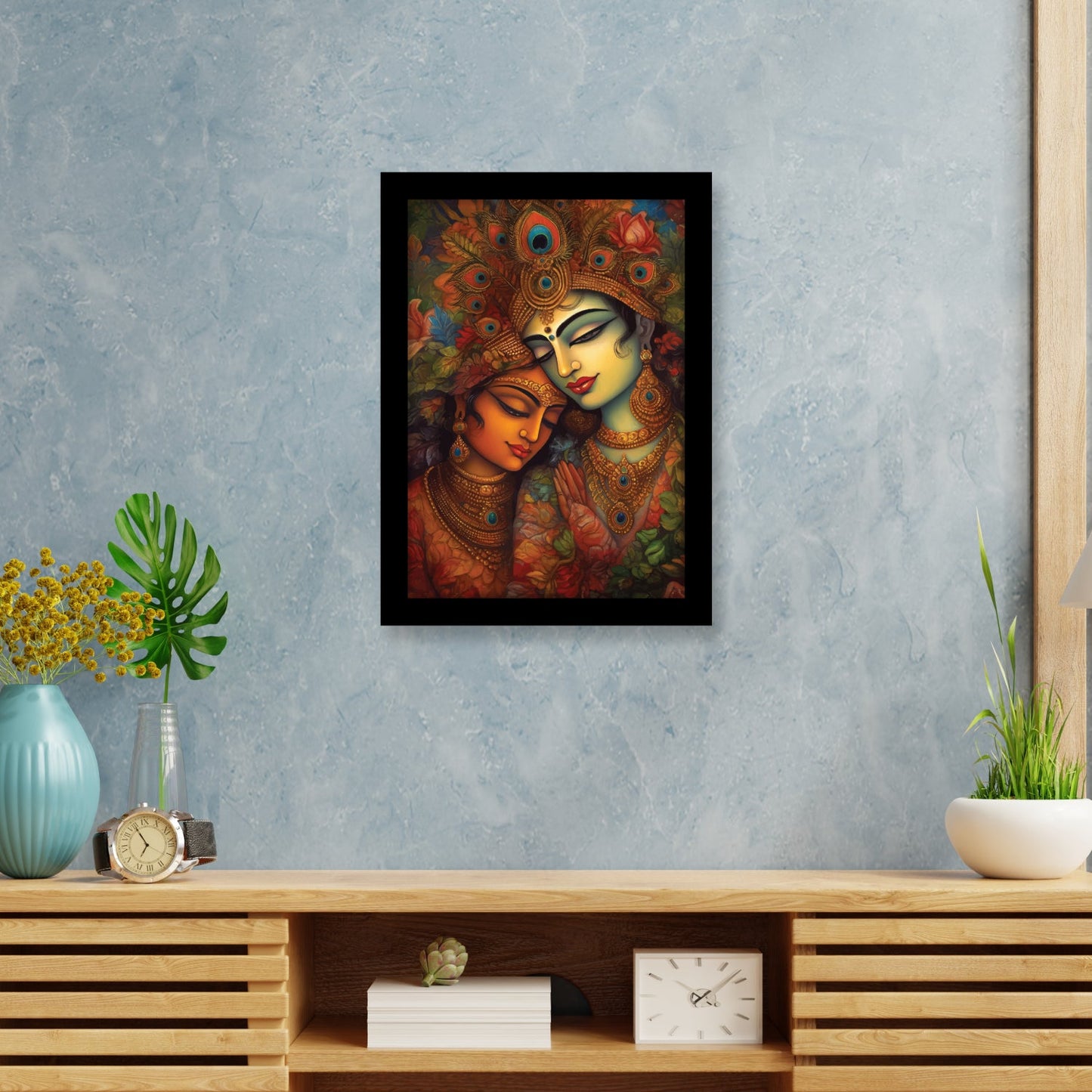 Radha Krishna Colorful Wall Framed & Art