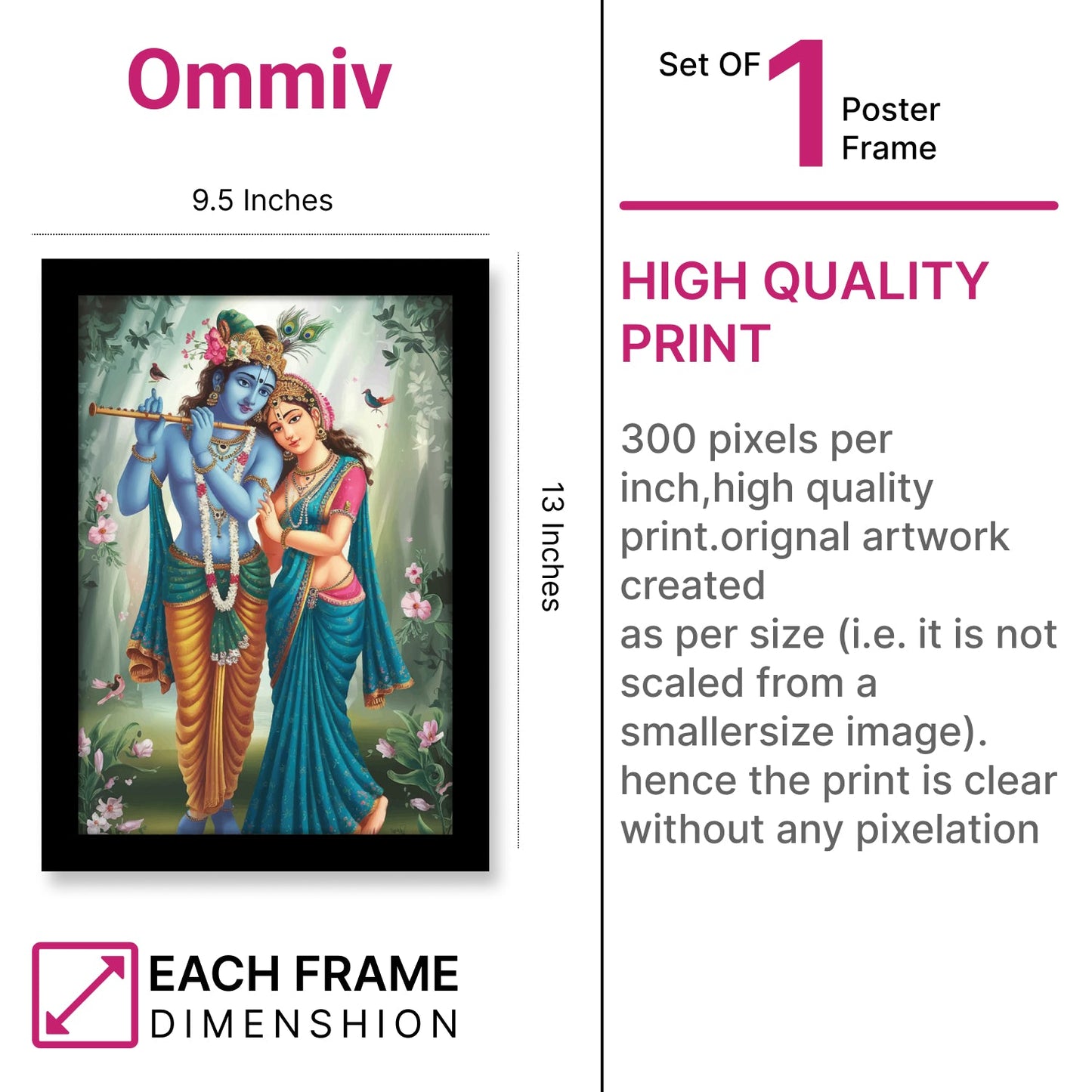 Eternal Love of Radha Krishna Framed & Wall Art