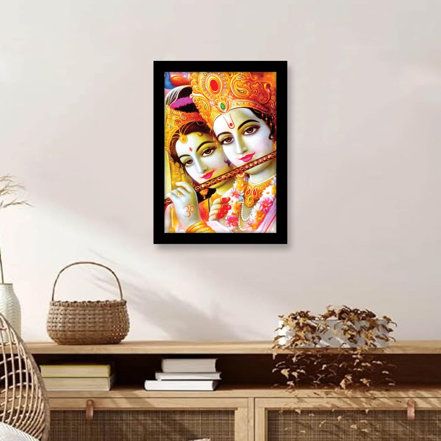 Radha Krishna Playing Flute Photo Frame & Wall Art