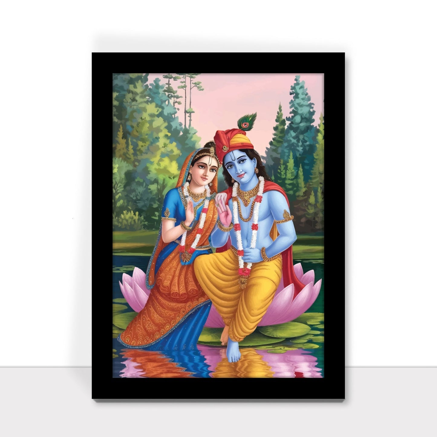 Radha Krishna Blessings Art Frame