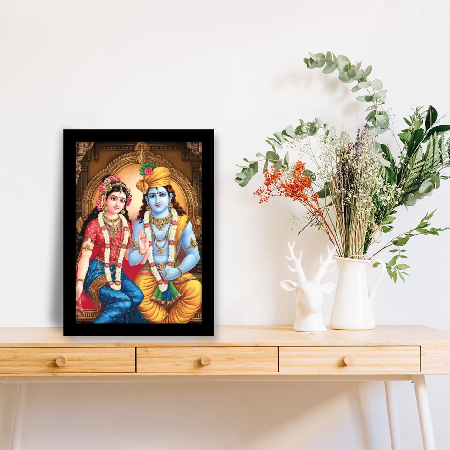 Radha Krishna Bond: Spiritual Photo Frame & Wall Art