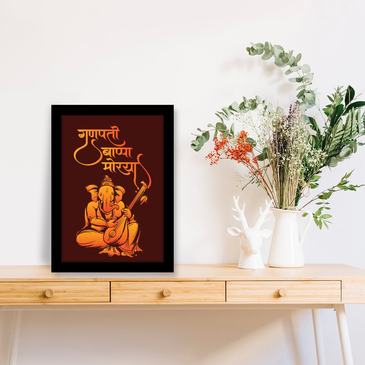 Ganpati Bappa Morya - Spiritual Ganesha Frame & Wall Decor