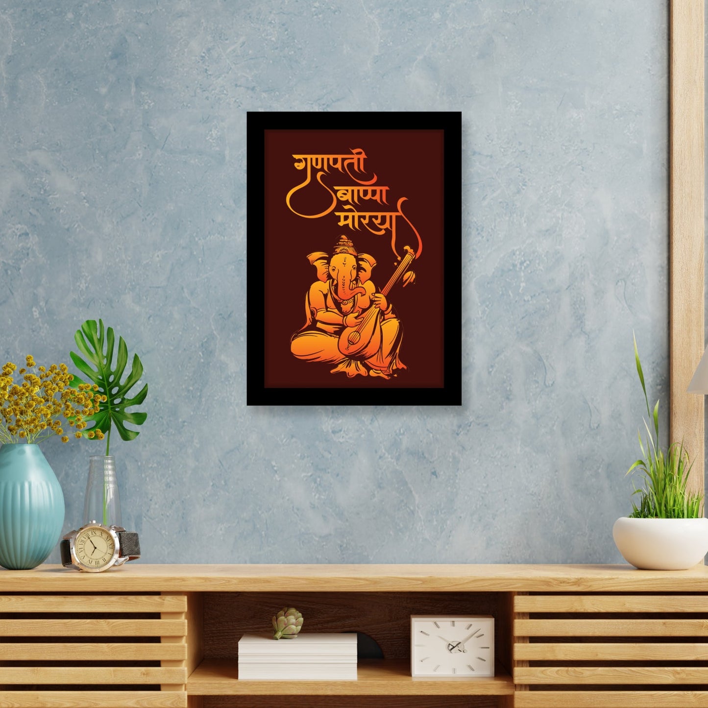 Ganpati Bappa Morya - Spiritual Ganesha Frame & Wall Decor