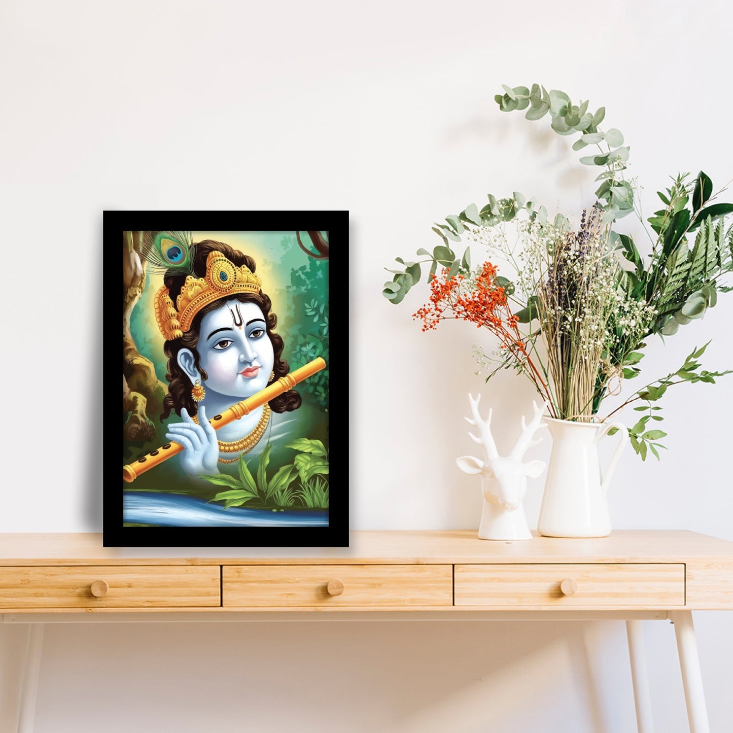 Krishna with Flute Photo Frame & Wall Décor