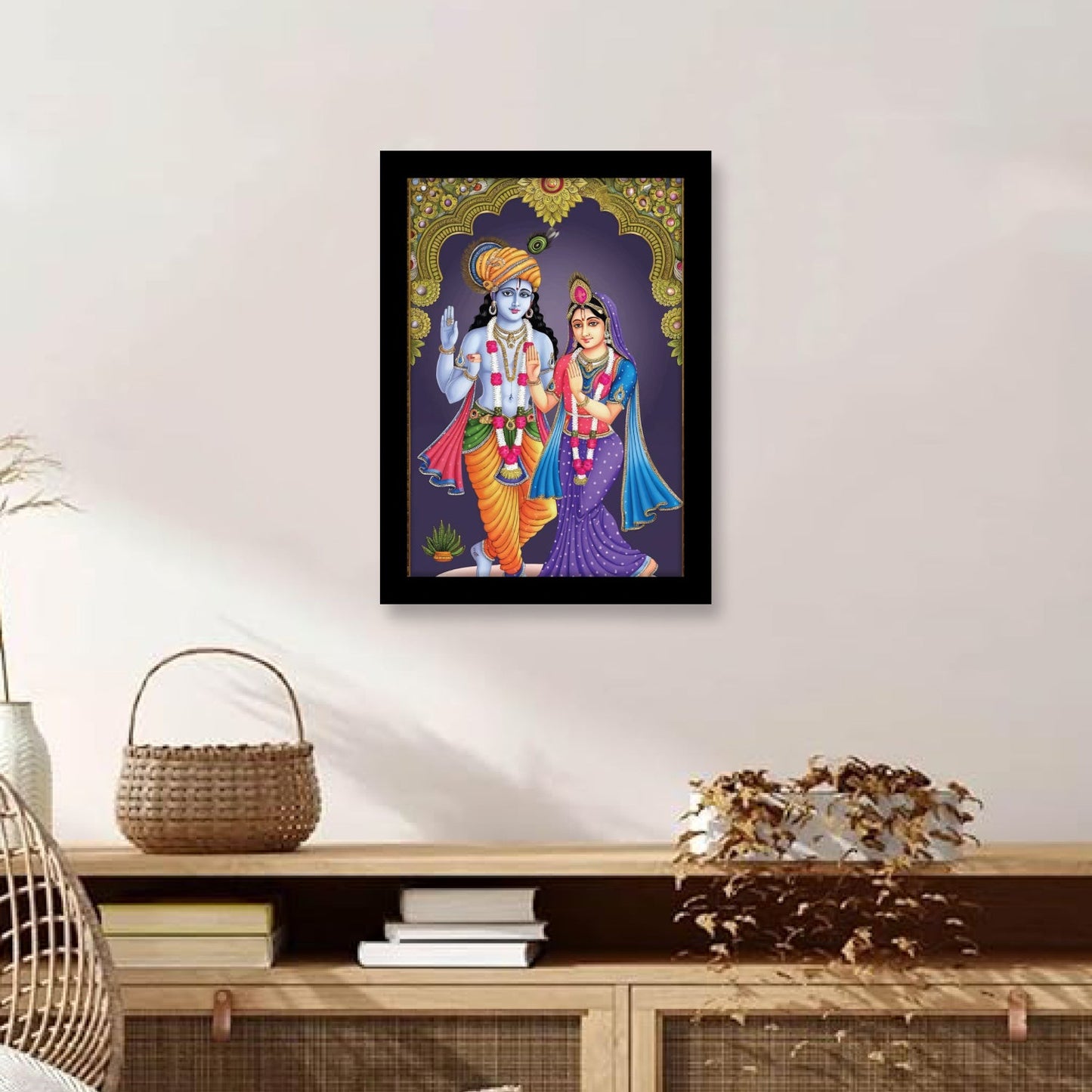 Blessings of Radha Krishna: Spiritual Photo Frame & Wall Art