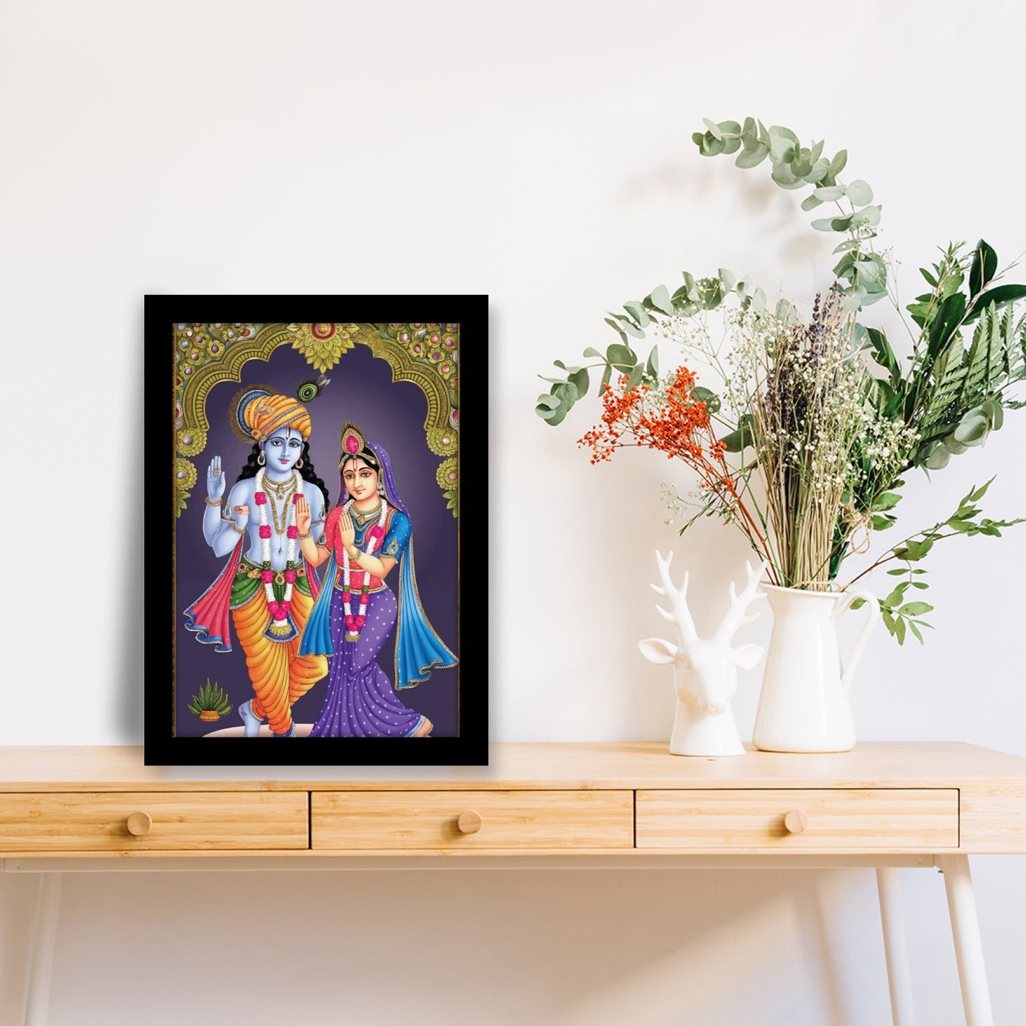 Blessings of Radha Krishna: Spiritual Photo Frame & Wall Art
