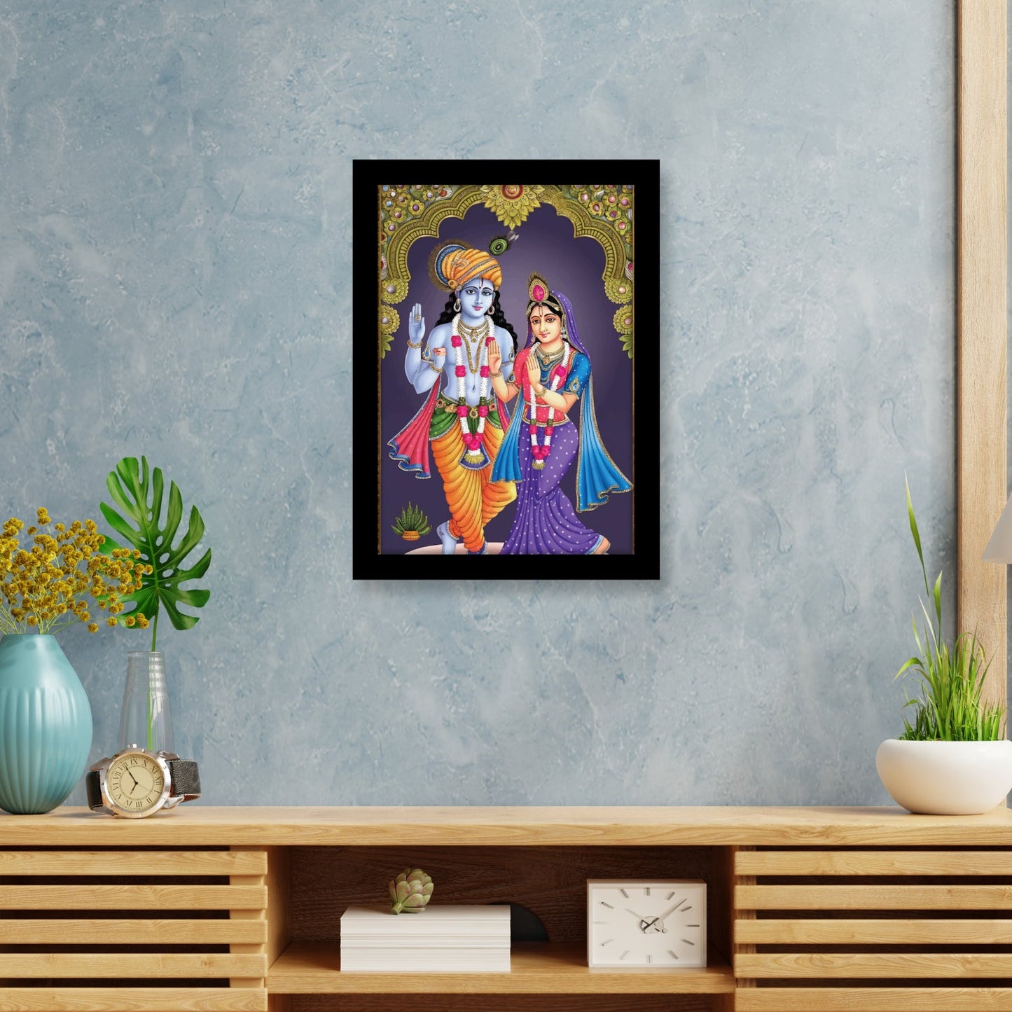 Blessings of Radha Krishna: Spiritual Photo Frame & Wall Art