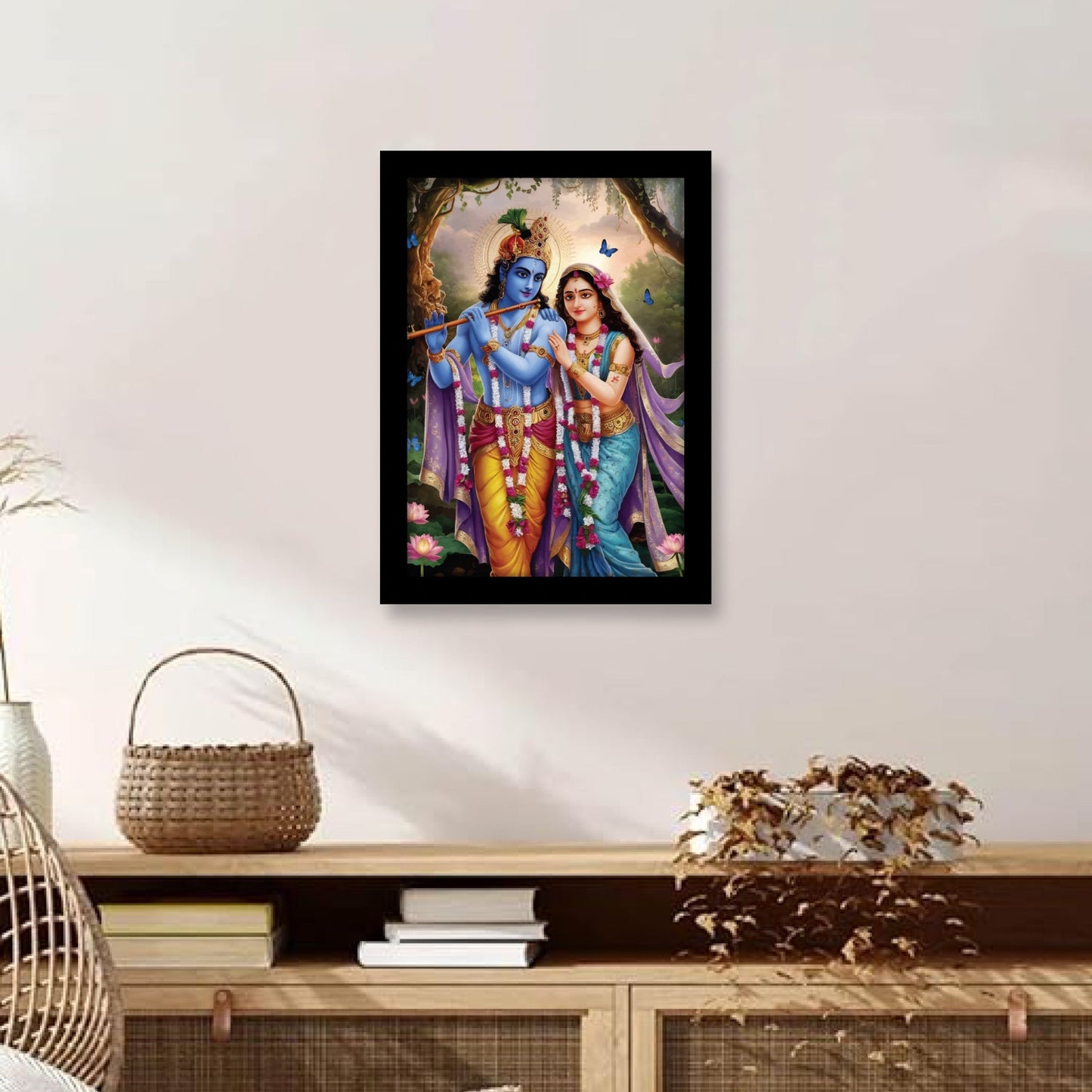 Soulful Bond of Radha Krishna: Spiritual Photo Frame & Wall Décor