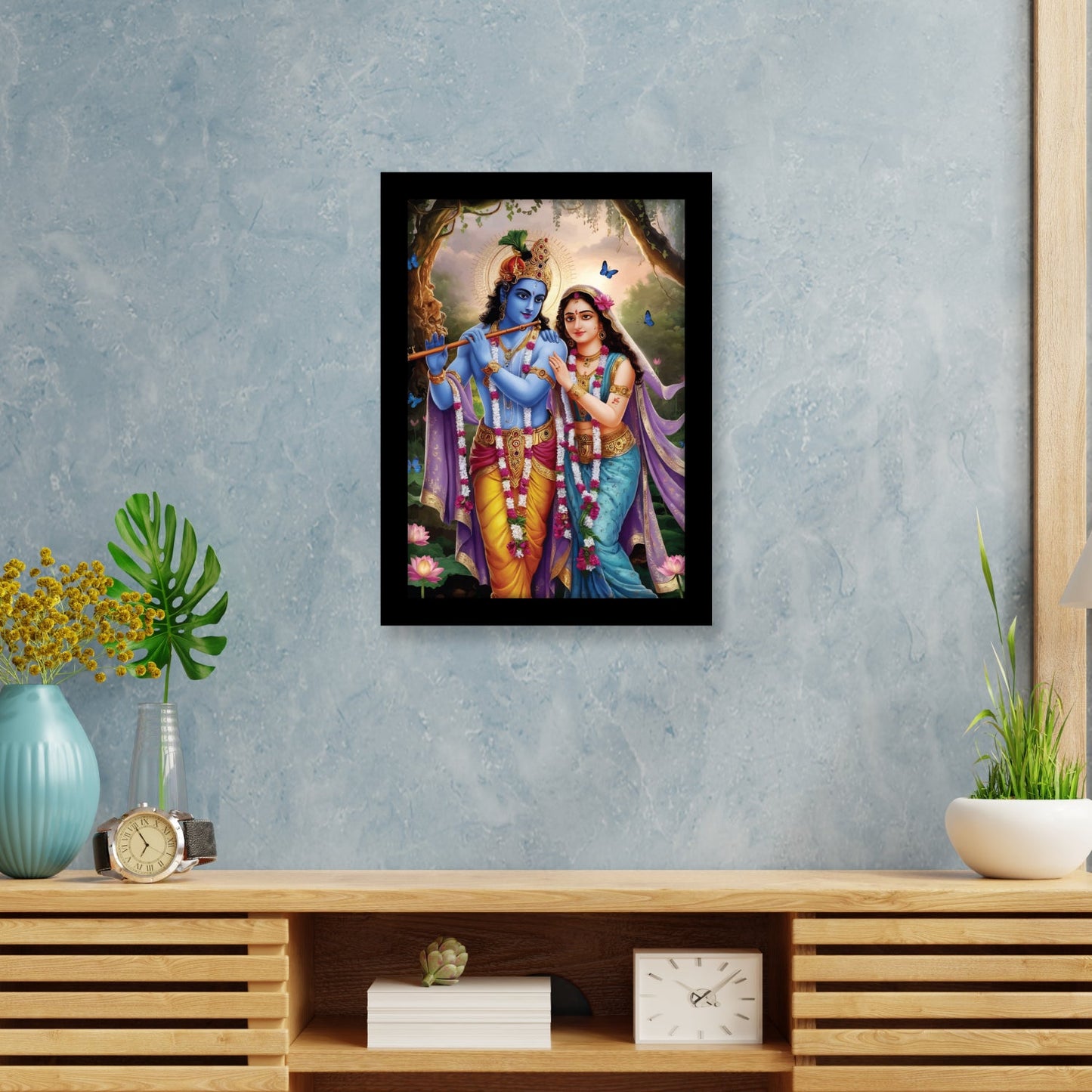 Soulful Bond of Radha Krishna: Spiritual Photo Frame & Wall Décor