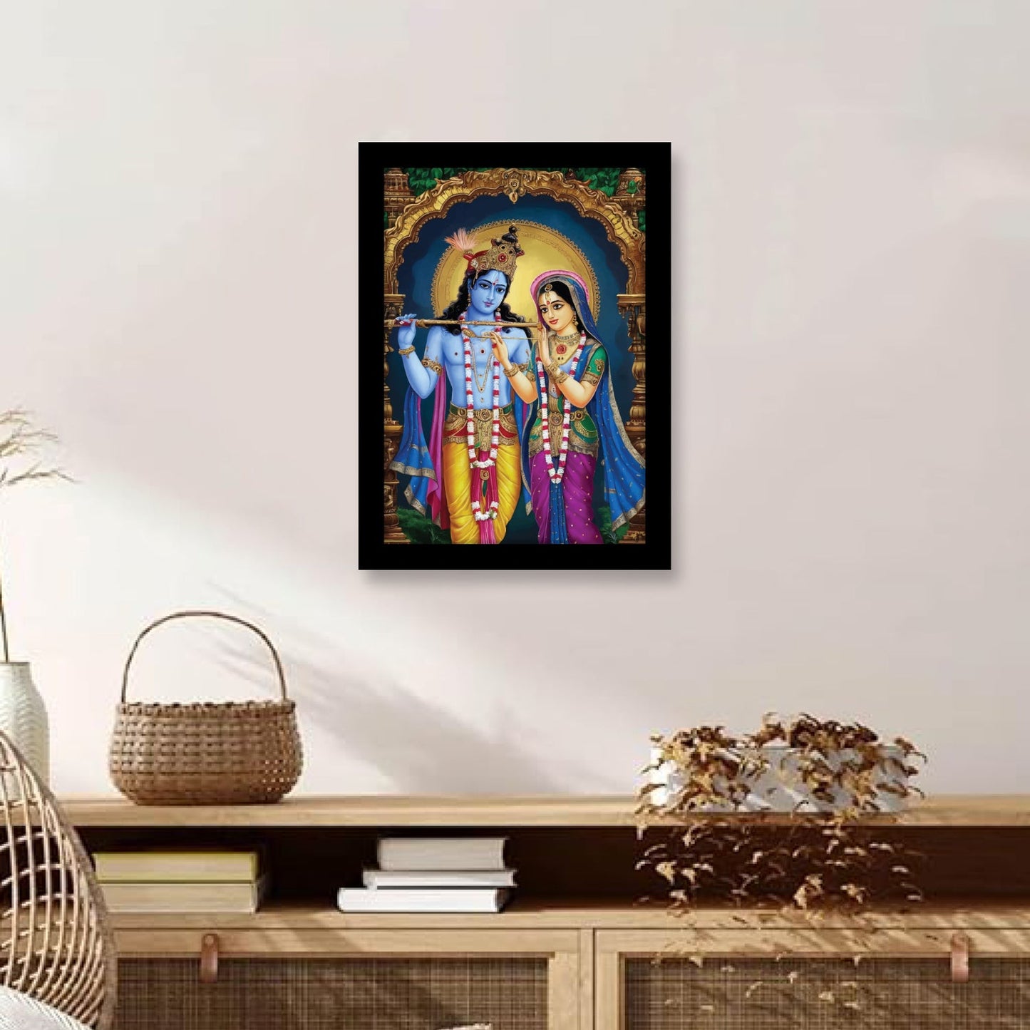Radha Krishna with Flute Photo Frame & Wall Art