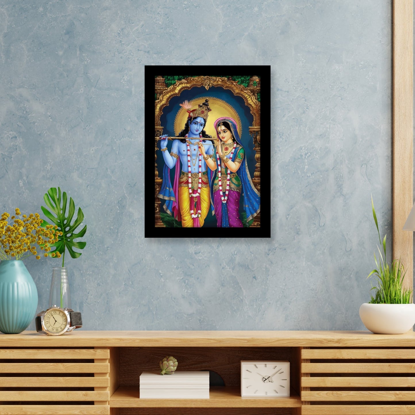 Radha Krishna with Flute Photo Frame & Wall Art