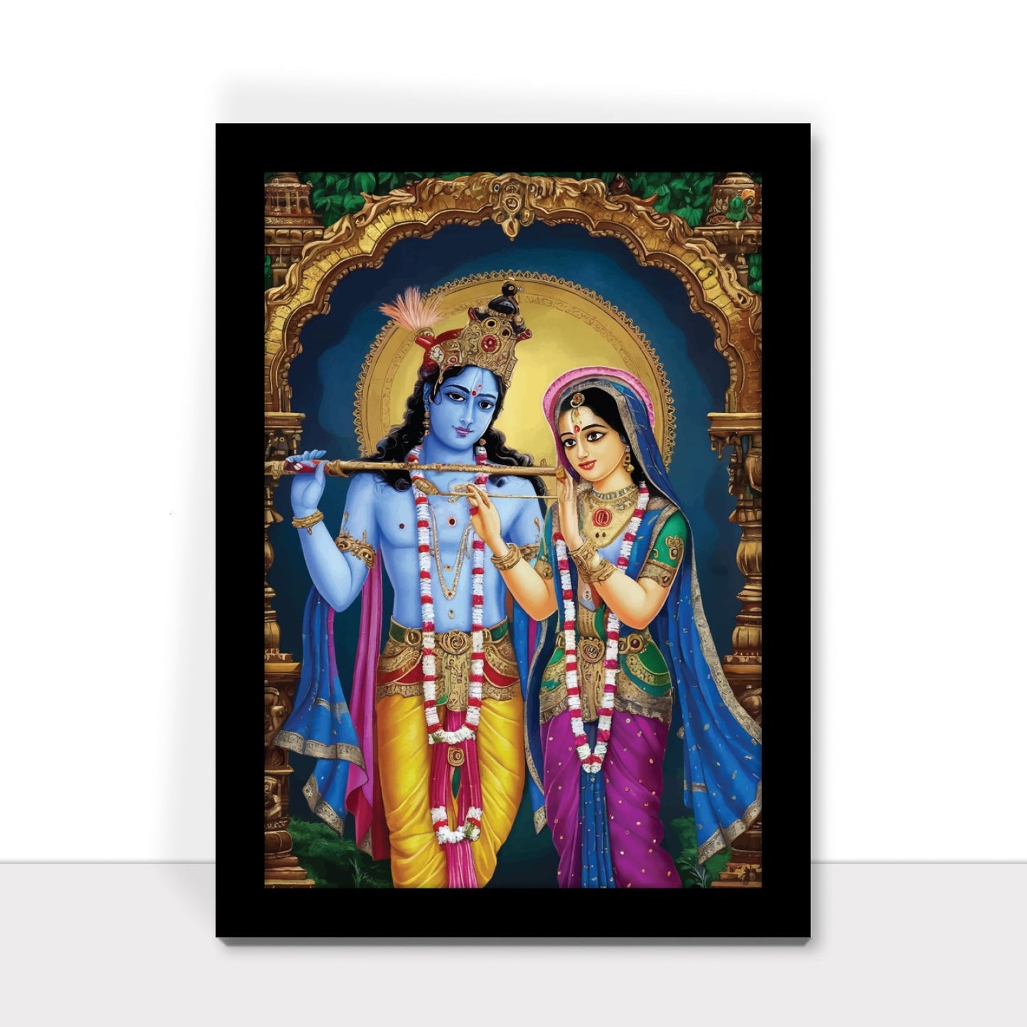 Radha Krishna with Flute Photo Frame & Wall Art