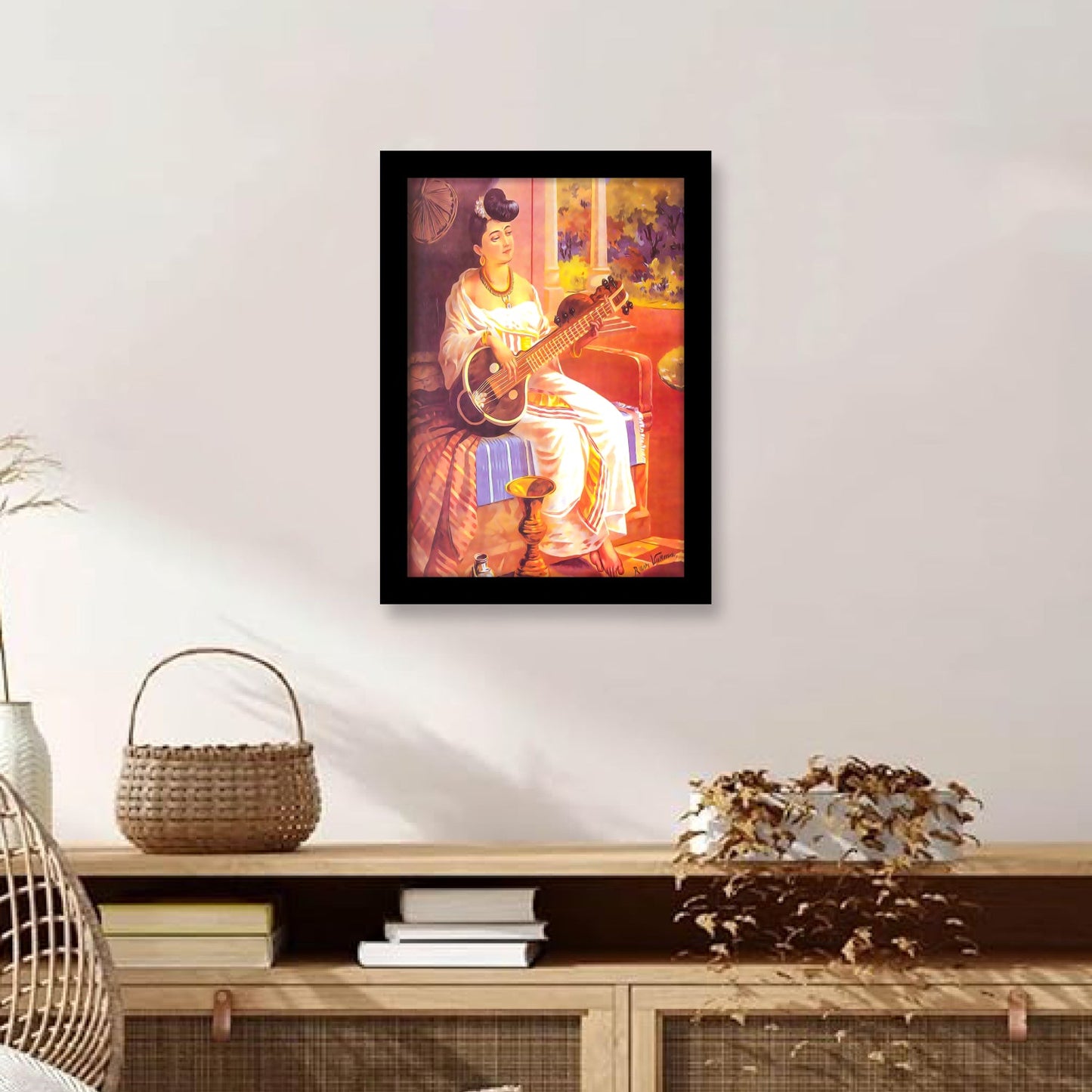 A Belle of Malabar Wall Frame – Artwork by Raja Ravi Varma