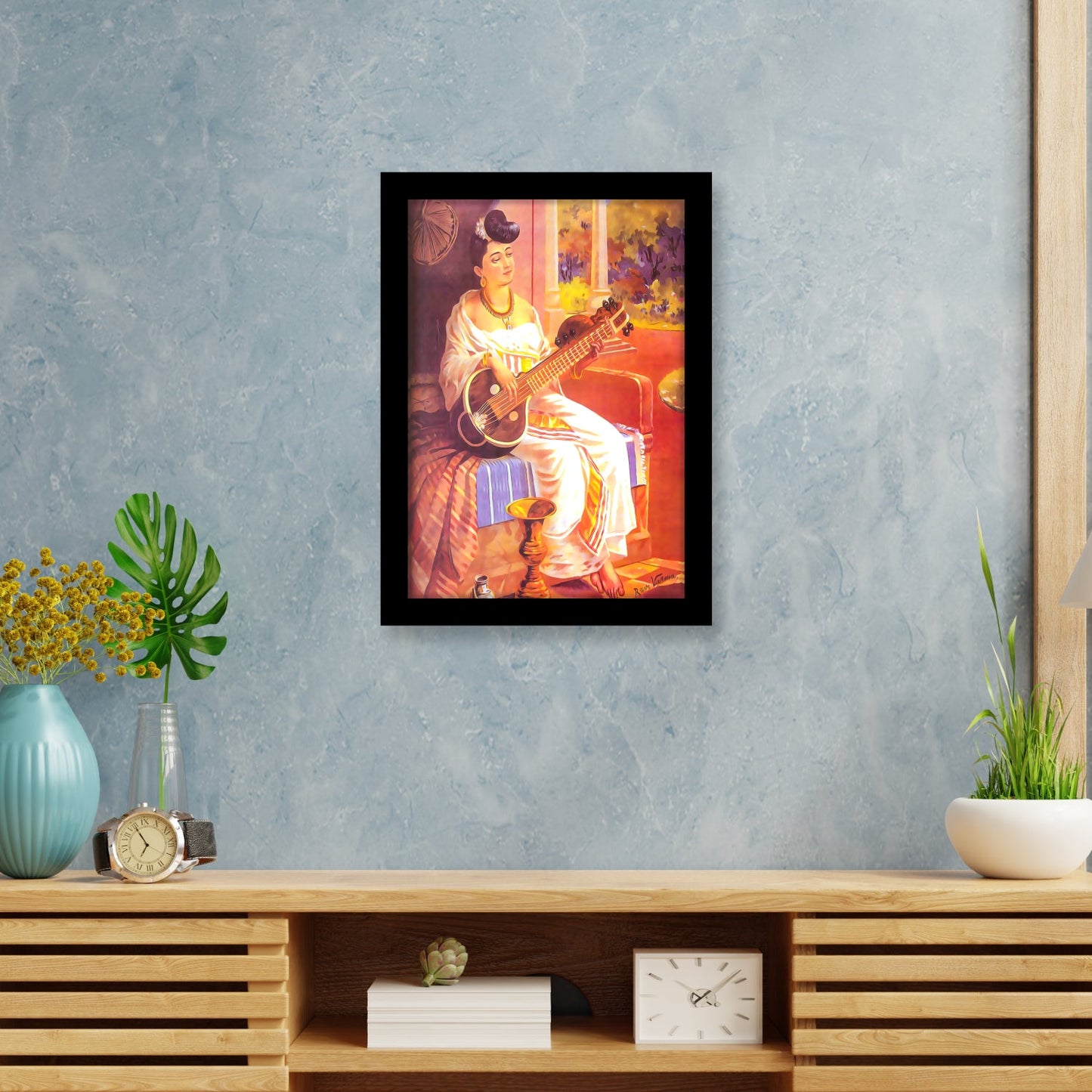 A Belle of Malabar Wall Frame – Artwork by Raja Ravi Varma