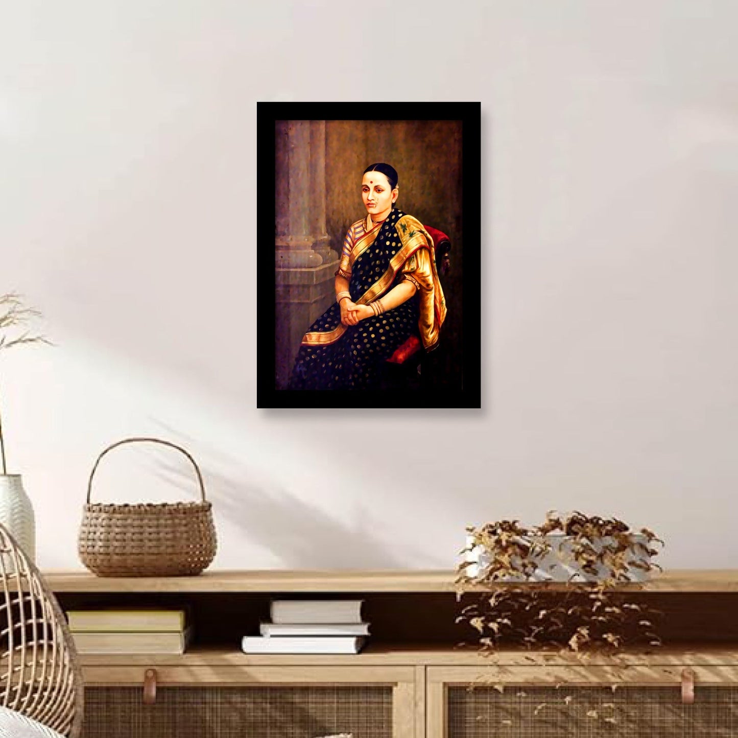 The Portrait of A Lady, Framed by Raja Ravi Varma