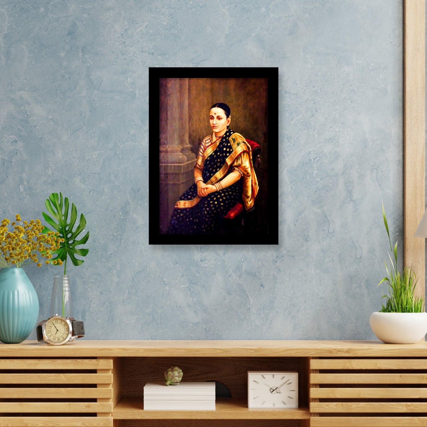 The Portrait of A Lady, Framed by Raja Ravi Varma