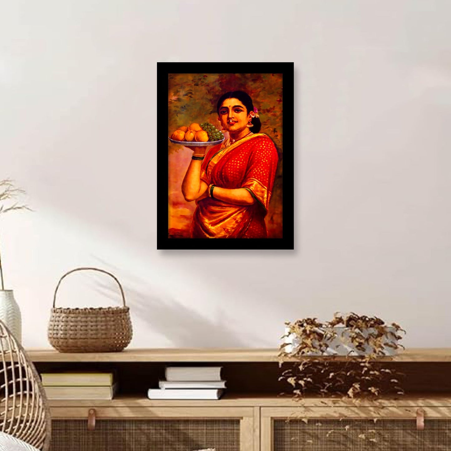 Madri Carrying a Tray of Fruits: A Masterpiece by Raja Ravi Varma