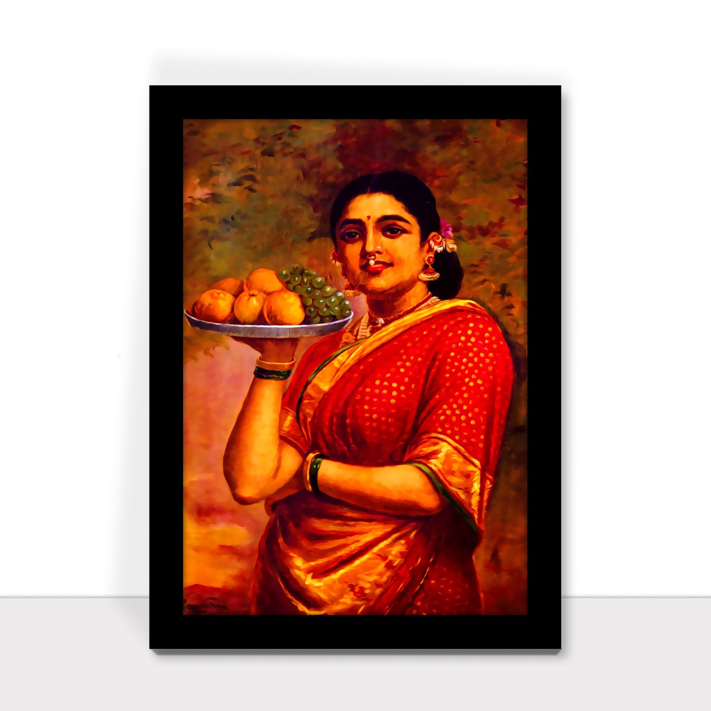 Madri Carrying a Tray of Fruits: A Masterpiece by Raja Ravi Varma