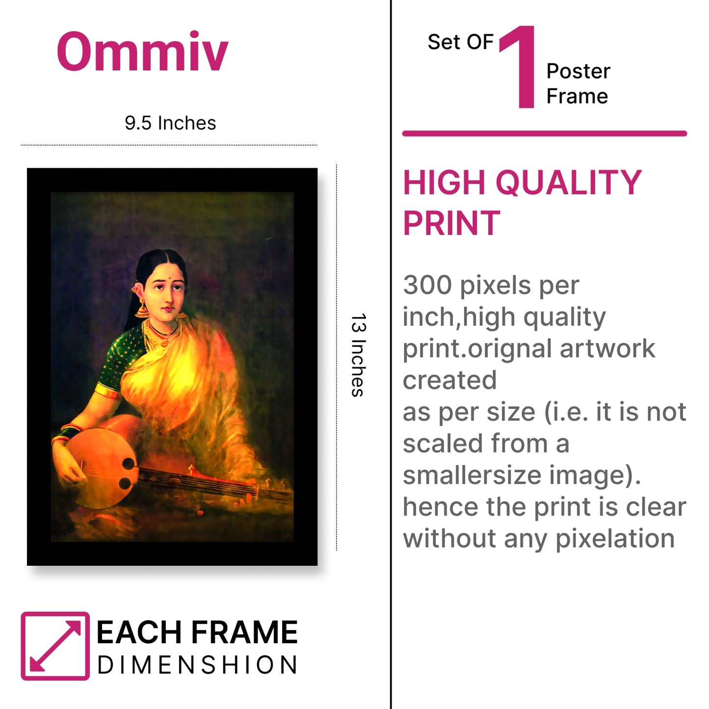 Lady Playing Swarbat: A Classic Masterpiece by Raja Ravi Varma