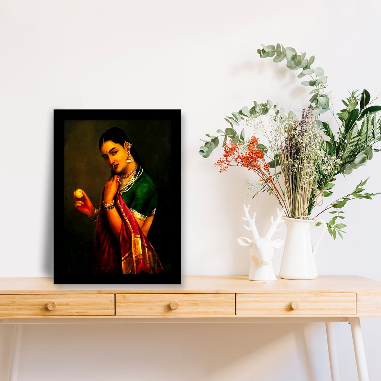 Lady Holding the Fruit: A Classic Art by Raja Ravi Varma