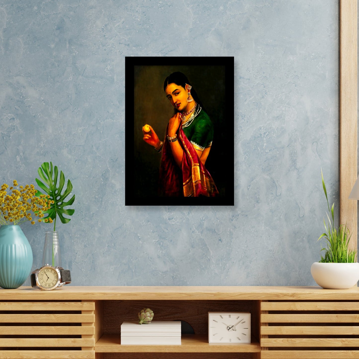 Lady Holding the Fruit: A Classic Art by Raja Ravi Varma