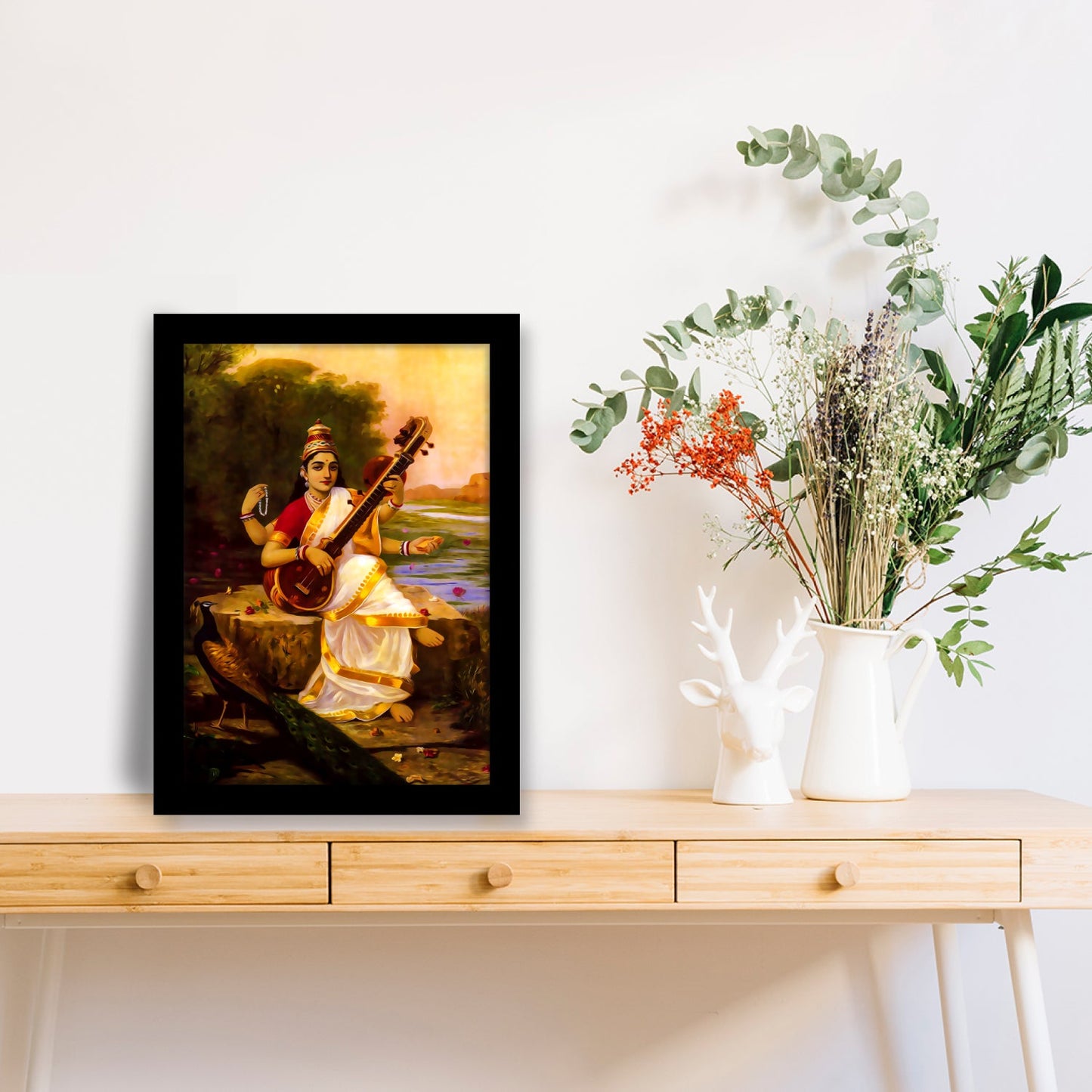 The Goddess of Knowledge: Saraswati by Raja Ravi Varma