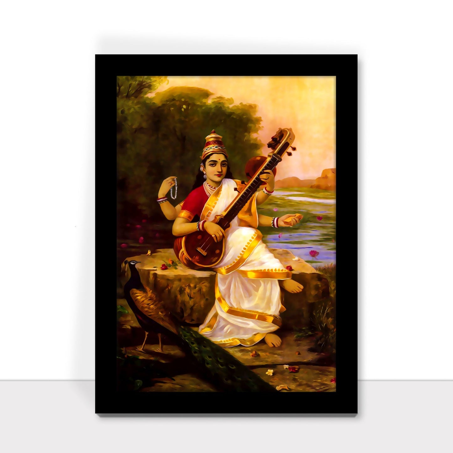 The Goddess of Knowledge: Saraswati by Raja Ravi Varma