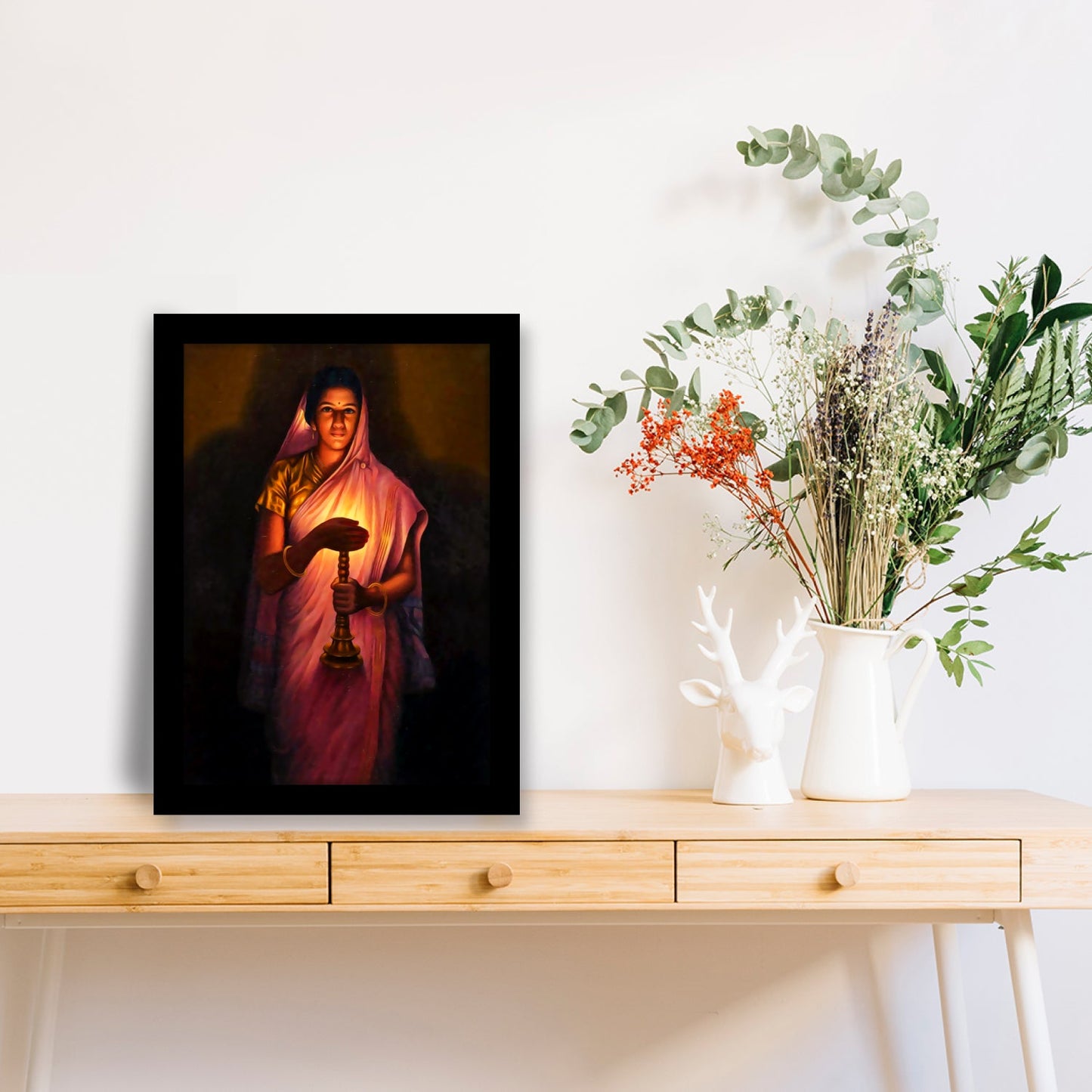 The Glow of Hope: A Radiant Artwork by Raja Ravi Varma