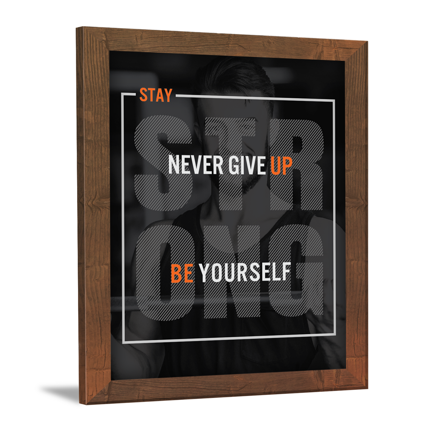 Stay Strong, Never Give Up' – Inspirational Photo Frame