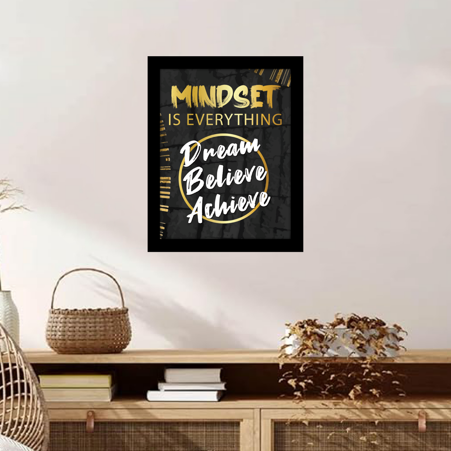 The Power of Mindset – 'Dream, Believe, Achieve' Inspirational Frame