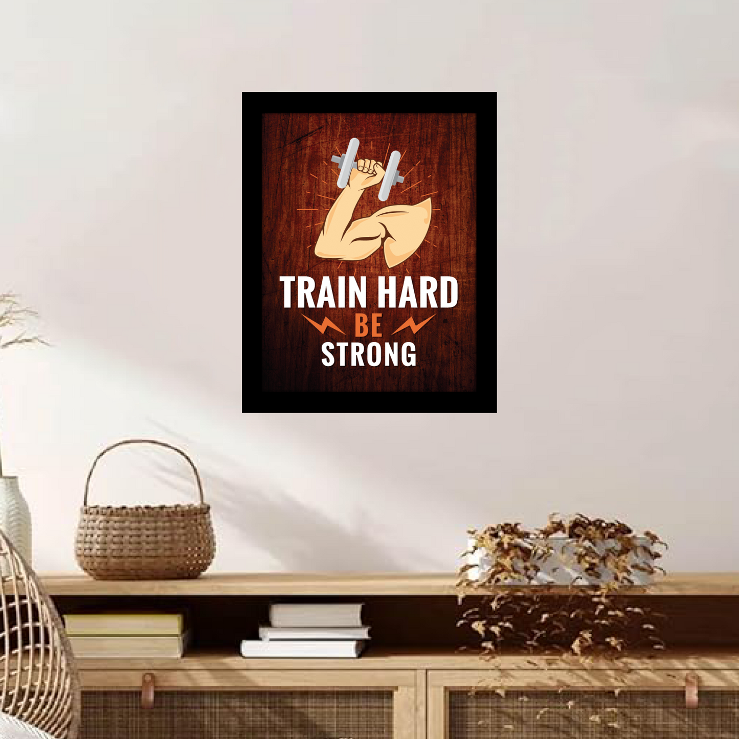 Train Hard, Be Strong – Motivational Fitness Photo Frame