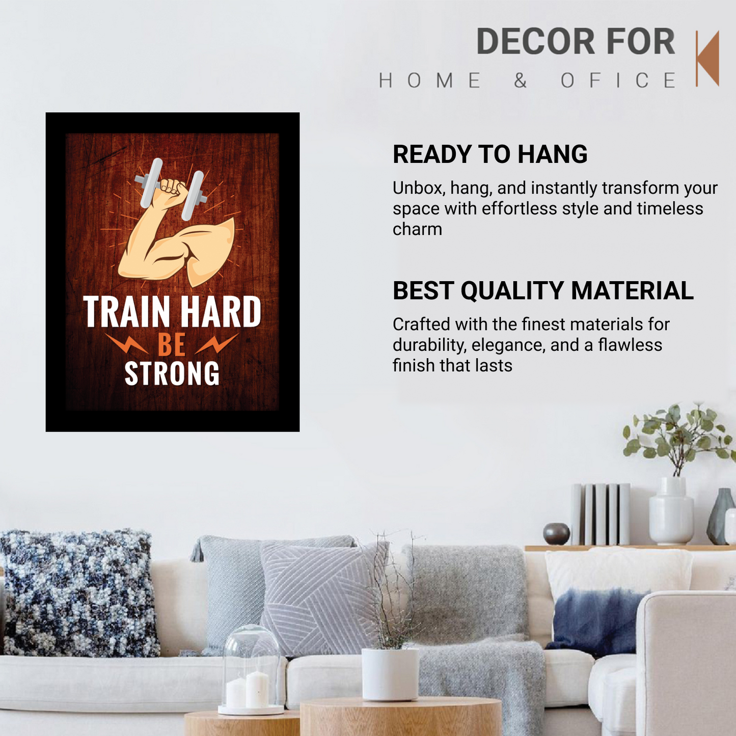 Train Hard, Be Strong – Motivational Fitness Photo Frame