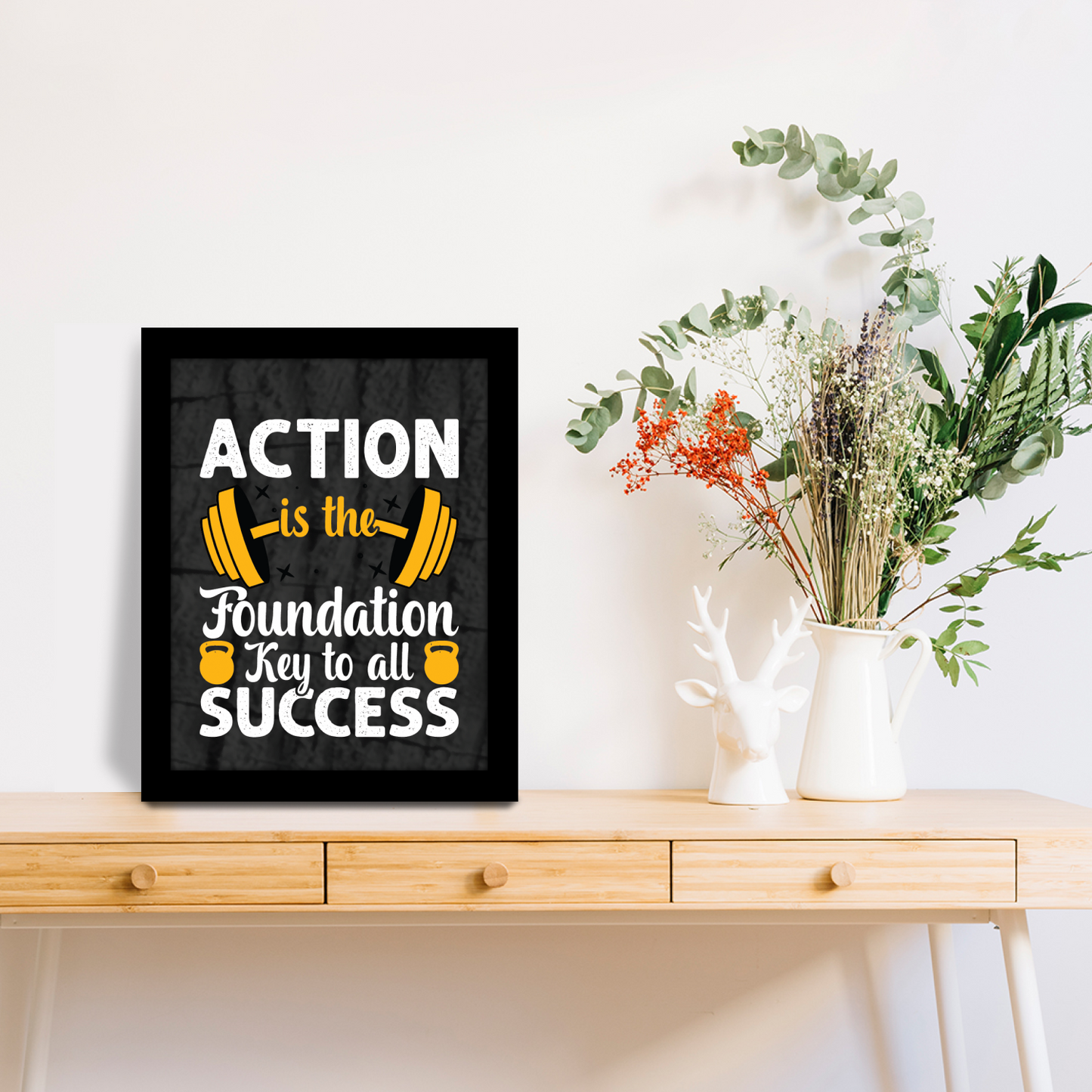 Action: The Key to Success – Motivational Photo Frame