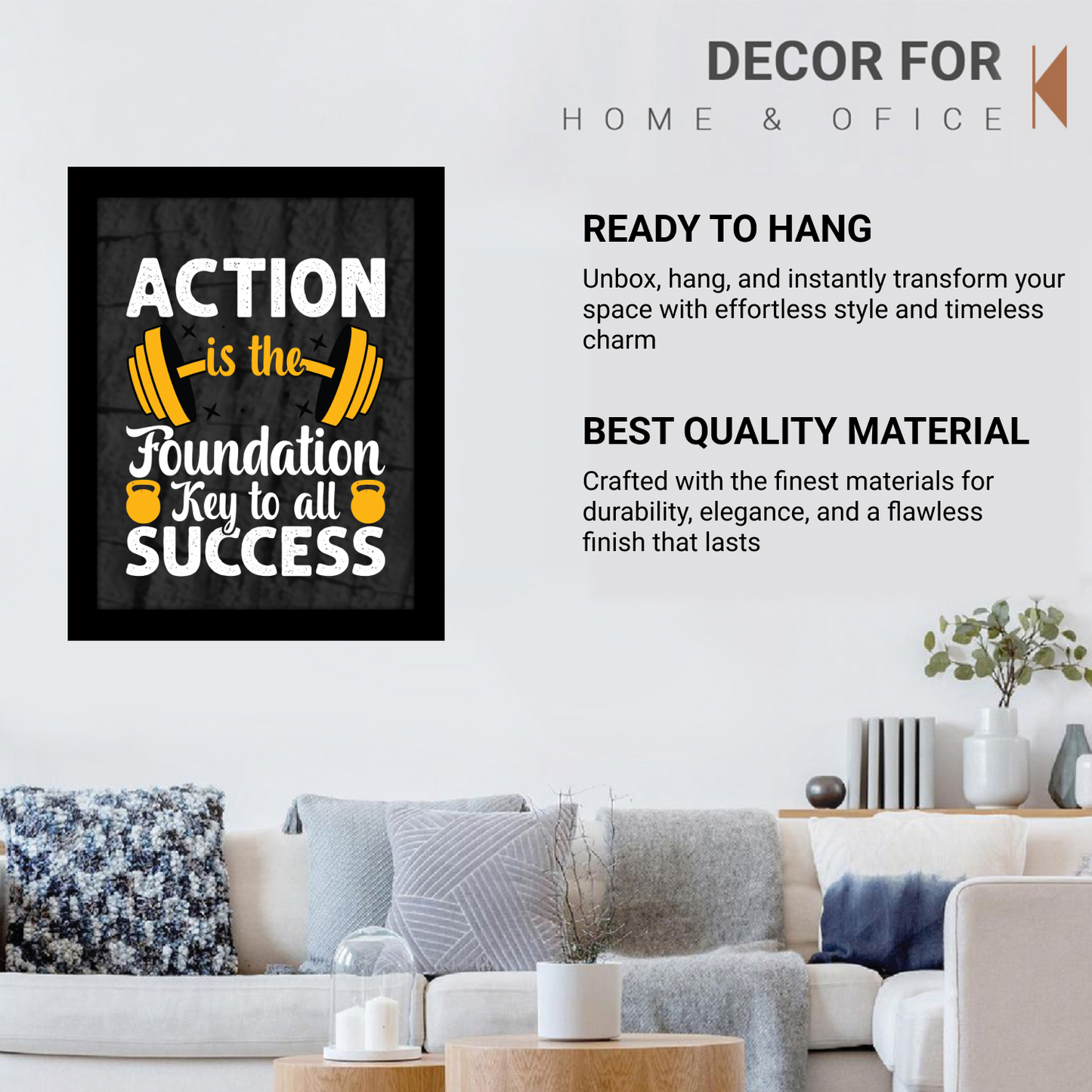 Action: The Key to Success – Motivational Photo Frame