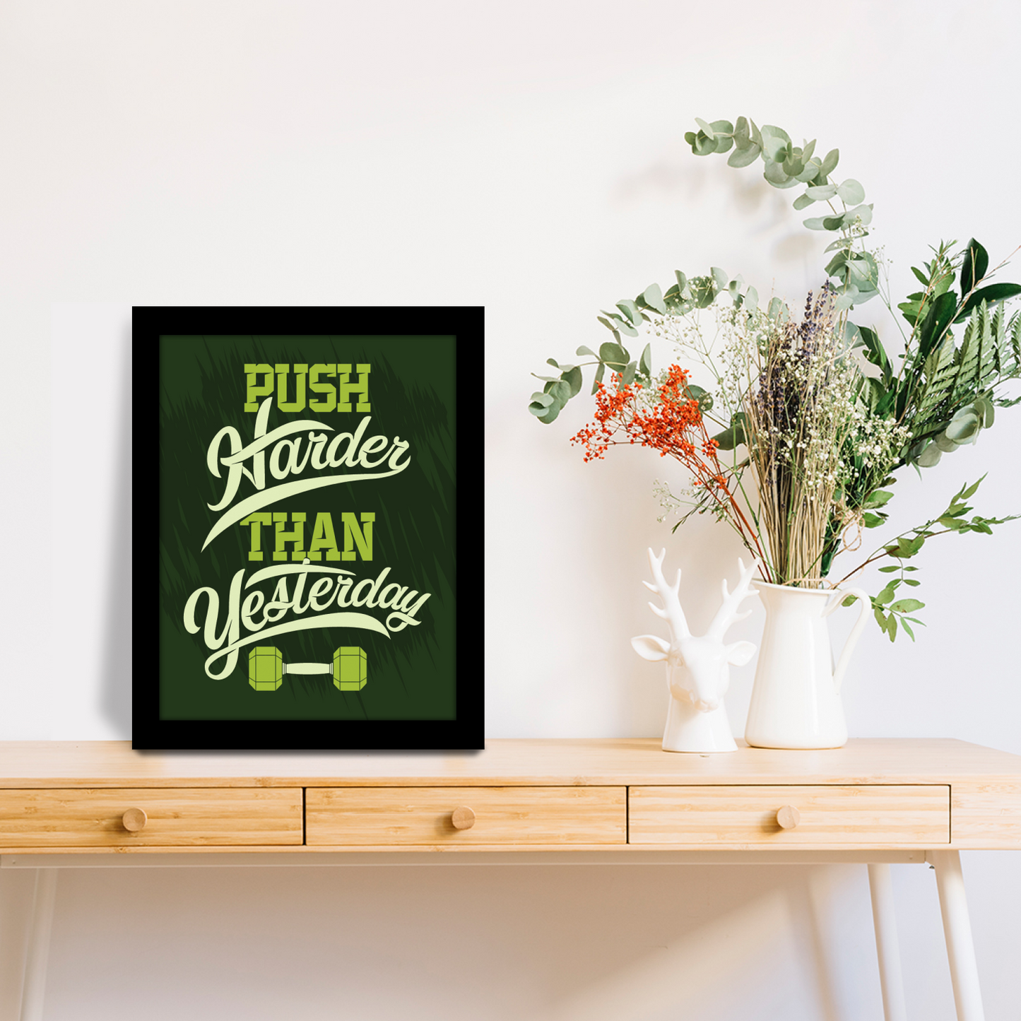 Push Harder Than Yesterday : Fitness Motivation Frame