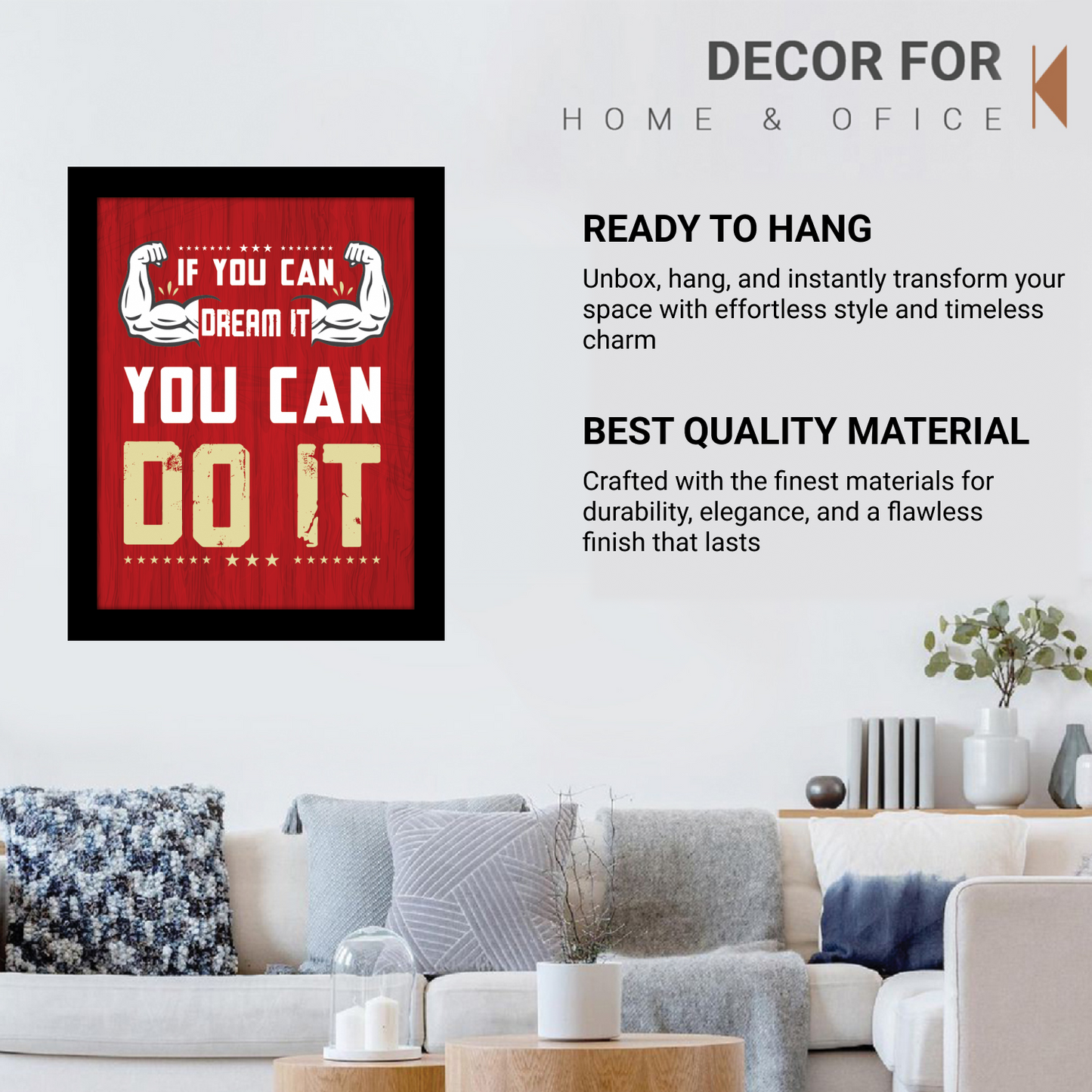 Dream It, Do It: Inspirational Fitness Art Frame