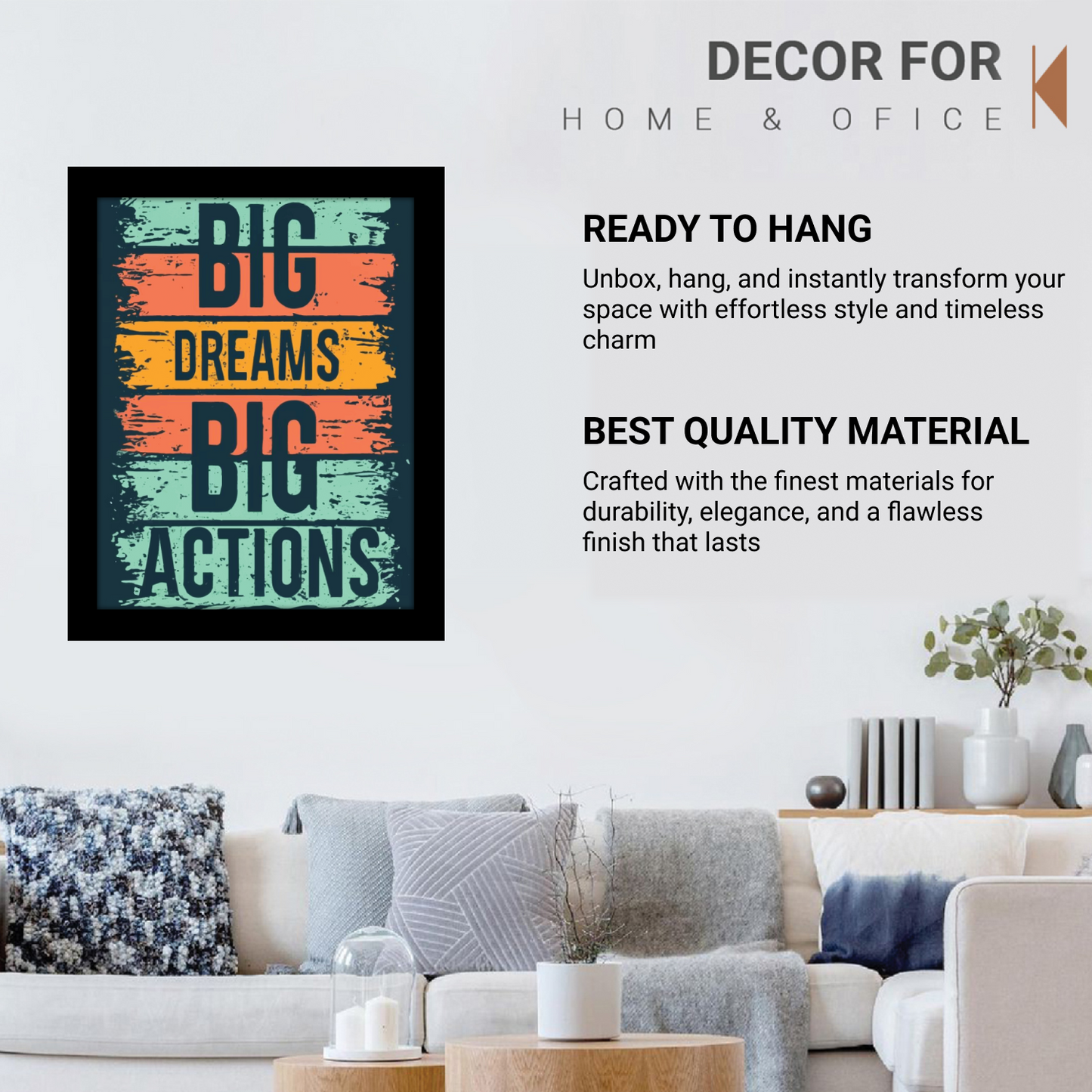 Big Dreams, Big Actions – Motivational Framed Art