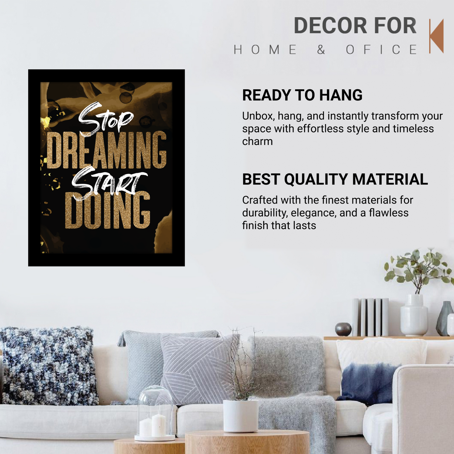 Stop Dreaming, Start Doing – Motivational Framed Art
