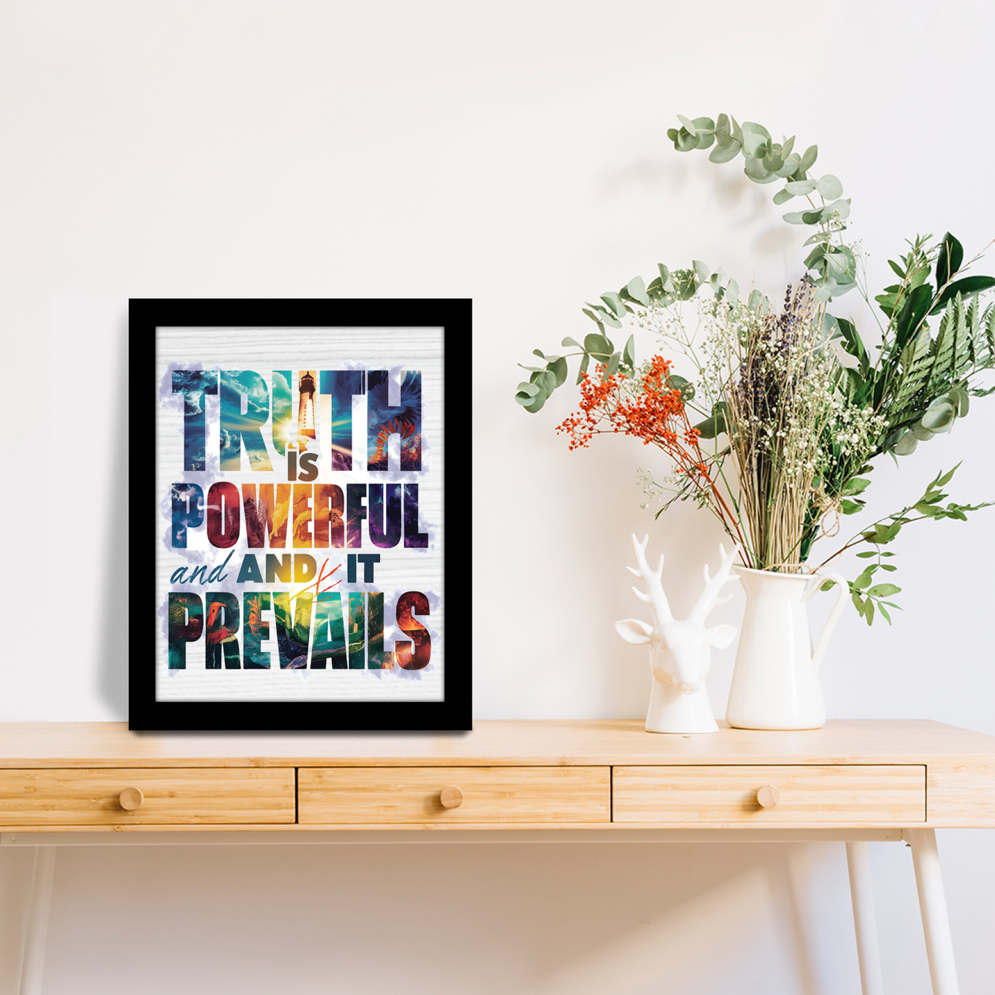 Truth is Powerful and It Prevails – Motivational Framed Art