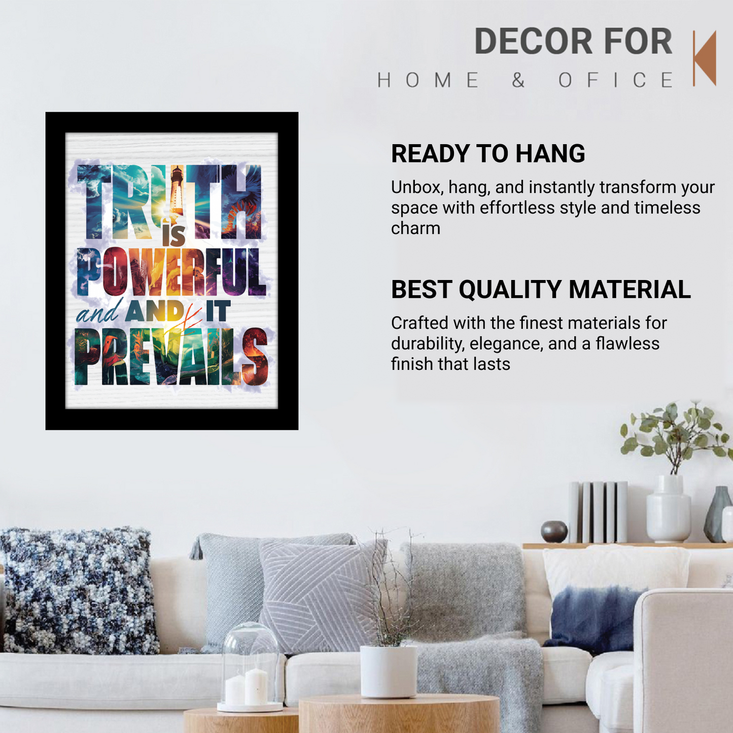 Truth is Powerful and It Prevails – Motivational Framed Art