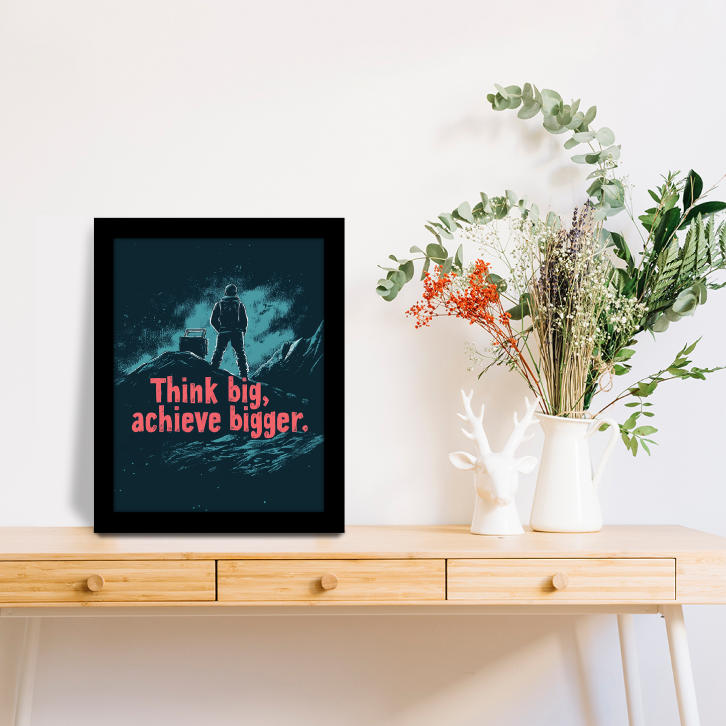 Think Big, Achieve Bigger – Inspirational Wall Frame