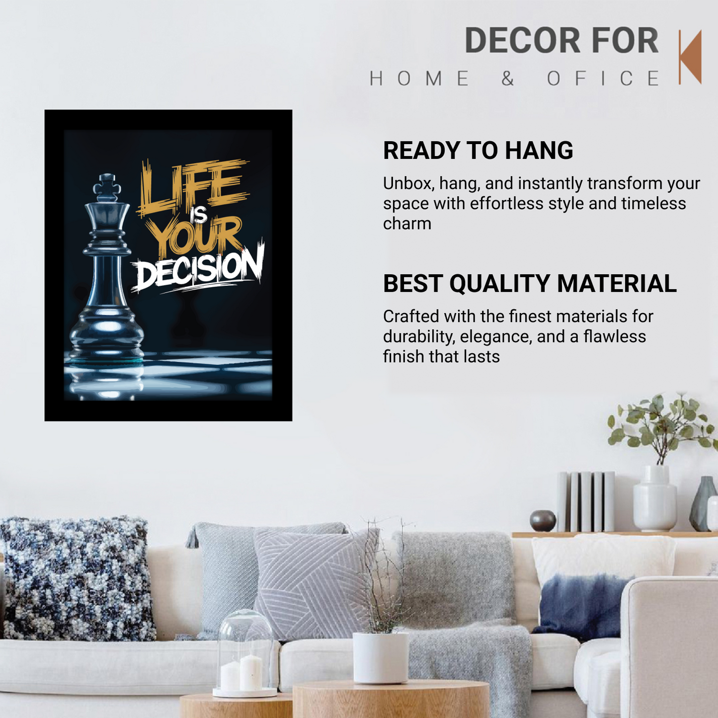 Life Is Your Decision: Motivational Wall Frame & Art