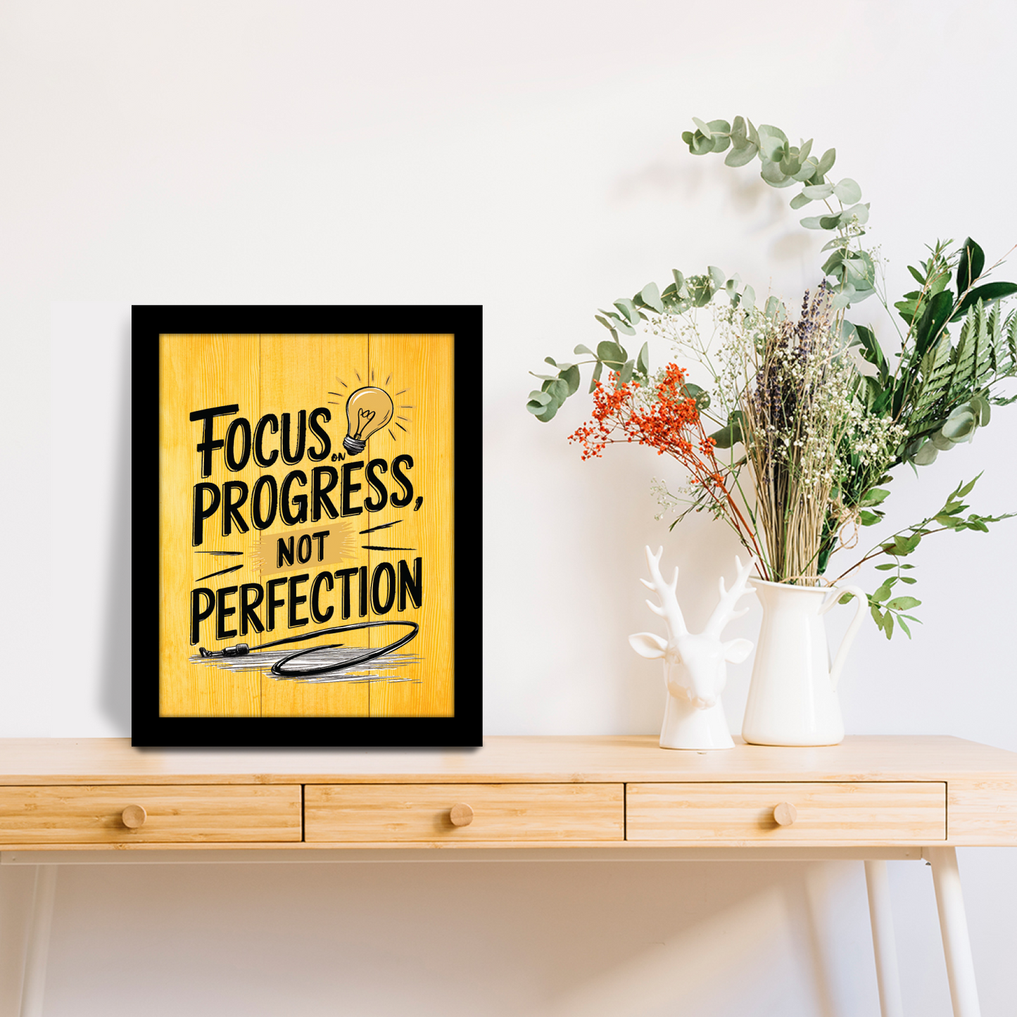 Focus on Progress, Not Perfection – Inspirational Photo Frame